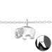 Silver Elephant Anklet with Cubic Zirconia