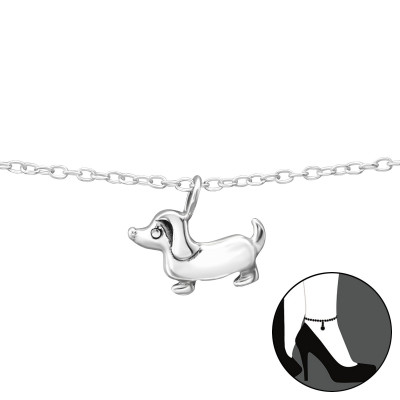 Silver Dog Anklet