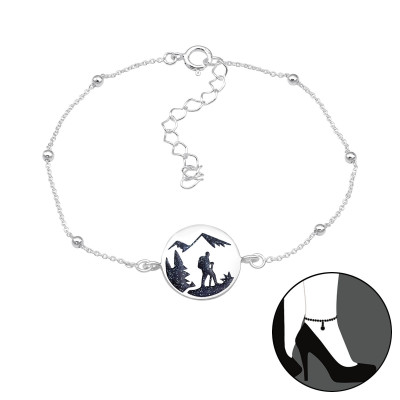 Silver Adventure Anklet with Epoxy