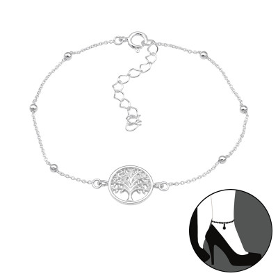 Silver Tree Of Life Anklet