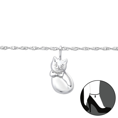 Silver Cat Anklet