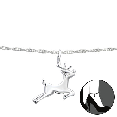 Silver Reindeer Anklet