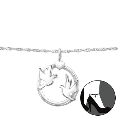 Silver Love Birds Anklet