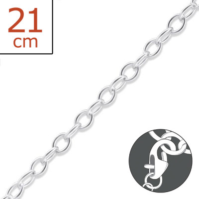 Plain Sterling Silver Charm Bracelet