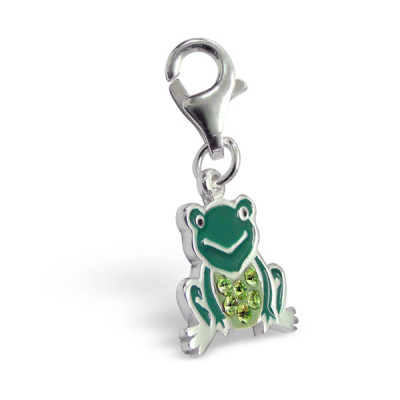 Frog Sterling Silver Clip on Charm