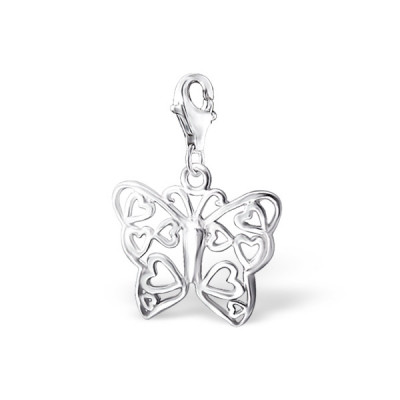 Butterfly Sterling Silver Clip on Charm