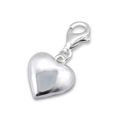 Heart Sterling Silver Clip on Charm