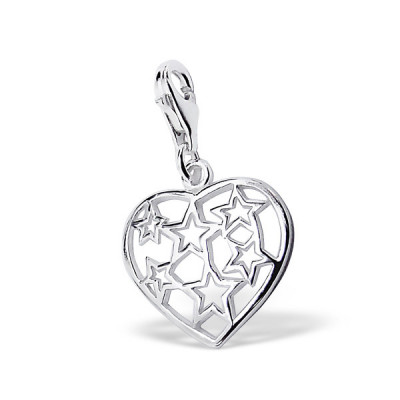 Heart Sterling Silver Clip on Charm