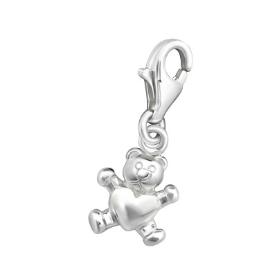 Bear Sterling Silver Clip on Charm