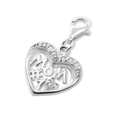 Heart Sterling Silver Clip on Charm