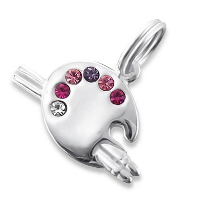 Palette Sterling Silver Charm with Split ring