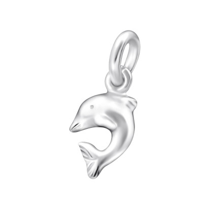 Dolphin Sterling Silver Charm with Split ring