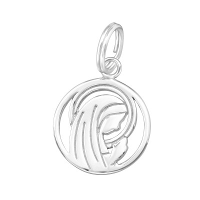 Silver Mary Charm with Split ring