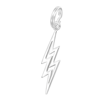 Silver Thunderbolt Charm with Split ring