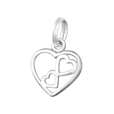 Silver Heart Charm with Split Ring