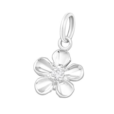 Flower Sterling Silver Charm with Split ring