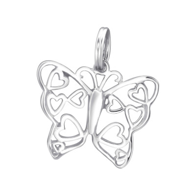 Butterfly Sterling Silver Charm with Split ring