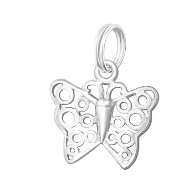 Silver Butterfly Charm with Split Ring