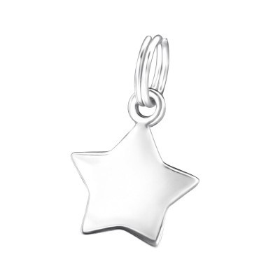 Silver Star Charm with Split Ring