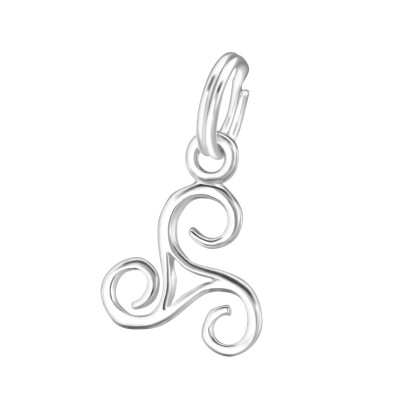 Silver Triskelion Charm with Split Ring