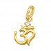 Silver Om Symbol Charm with Split Ring with Cubic Zirconia