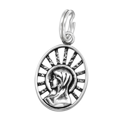 Silver Mary Charm with Split Ring