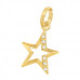 Silver Star Charm with Split ring with Cubic Zirconia