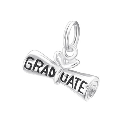 Silver Graduate Charm with Split Ring