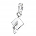 Silver Graduation Hat Charm with Split Ring