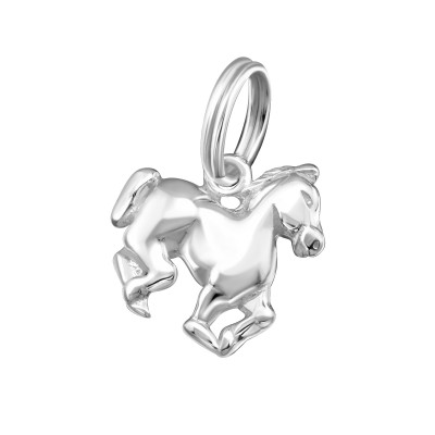 Silver Horse Charm with Split Ring