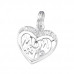 Silver #1 Mom Charm with Split Ring and Cubic Zirconia