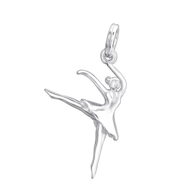 Silver Ballerina Charm with Split Ring