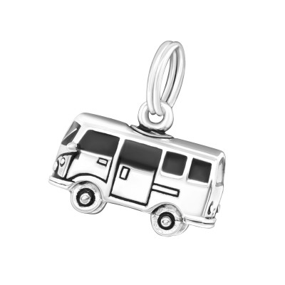 Silver Van Charm with Split Ring and Epoxy