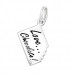 Chocolate Bar Sterling Silver Charm with Split ring