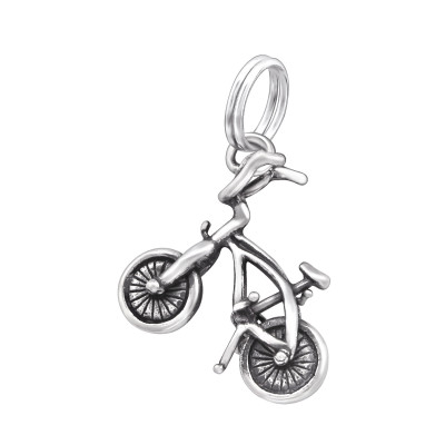 Bicycle Sterling Silver Charm with Split ring