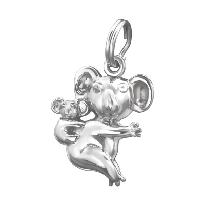 Koala Bear Sterling Silver Charm with Split ring