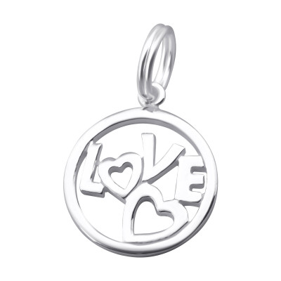 Silver Love Charm with Split Ring