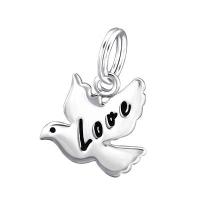 Bird Sterling Silver Charm with Split ring