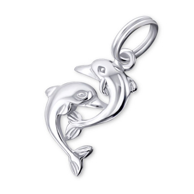 Dolphin Sterling Silver Charm with Split ring