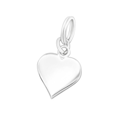 Silver Heart Charm with Split Ring