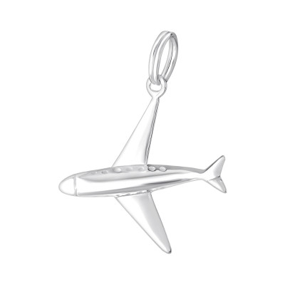 Silver Plane Charm with Split Ring