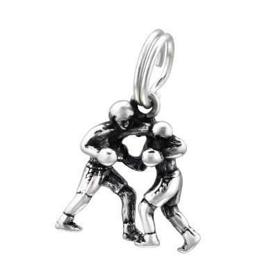 Silver Boxer Charm with Split Ring