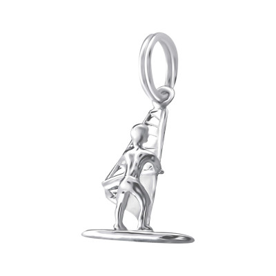 Silver Windsurfer Charm with Split Ring