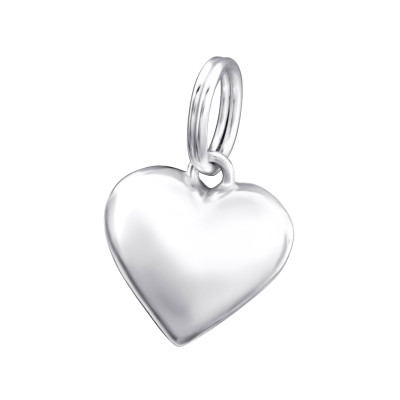 Silver Heart Charm with Split Ring