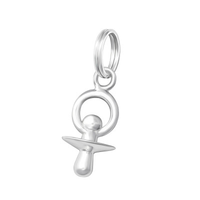 Silver Pacifier's Baby Charm with Split Ring