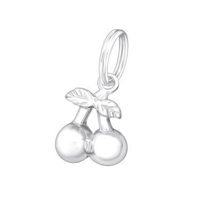 Silver Cherry Charm with Split Ring