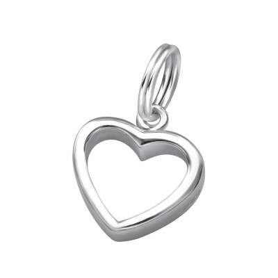 Silver Heart Charm with Split Ring