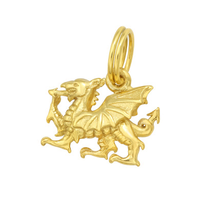 Silver Dragon Charm with Split Ring