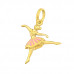 Silver Ballerina Charm with Split Ring with Epoxy