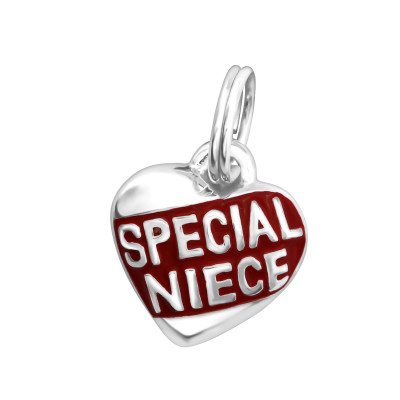 Special Niece Sterling Silver Charm with Split ring with Epoxy